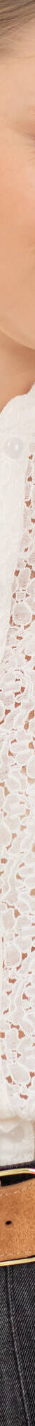 Blouse col montant volantée, dentelle (écru) Blouse col montant volantée, dentelle (écru)